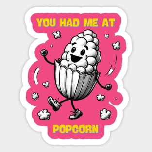 Womens Funny Popcorn Saying binge-watching popcorn and chill Sticker